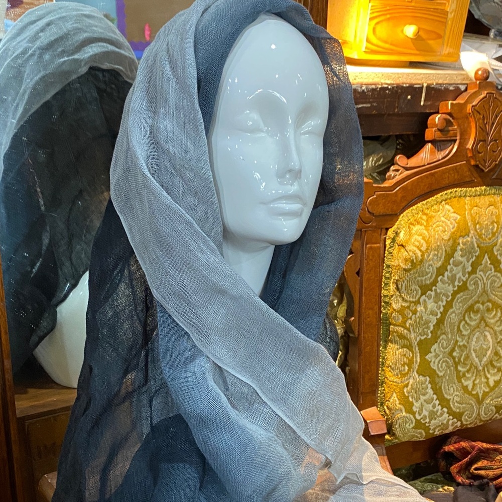 Lightweight Gray Ombre Sheer Scarf - Home Accents 6ft x 24 inch
